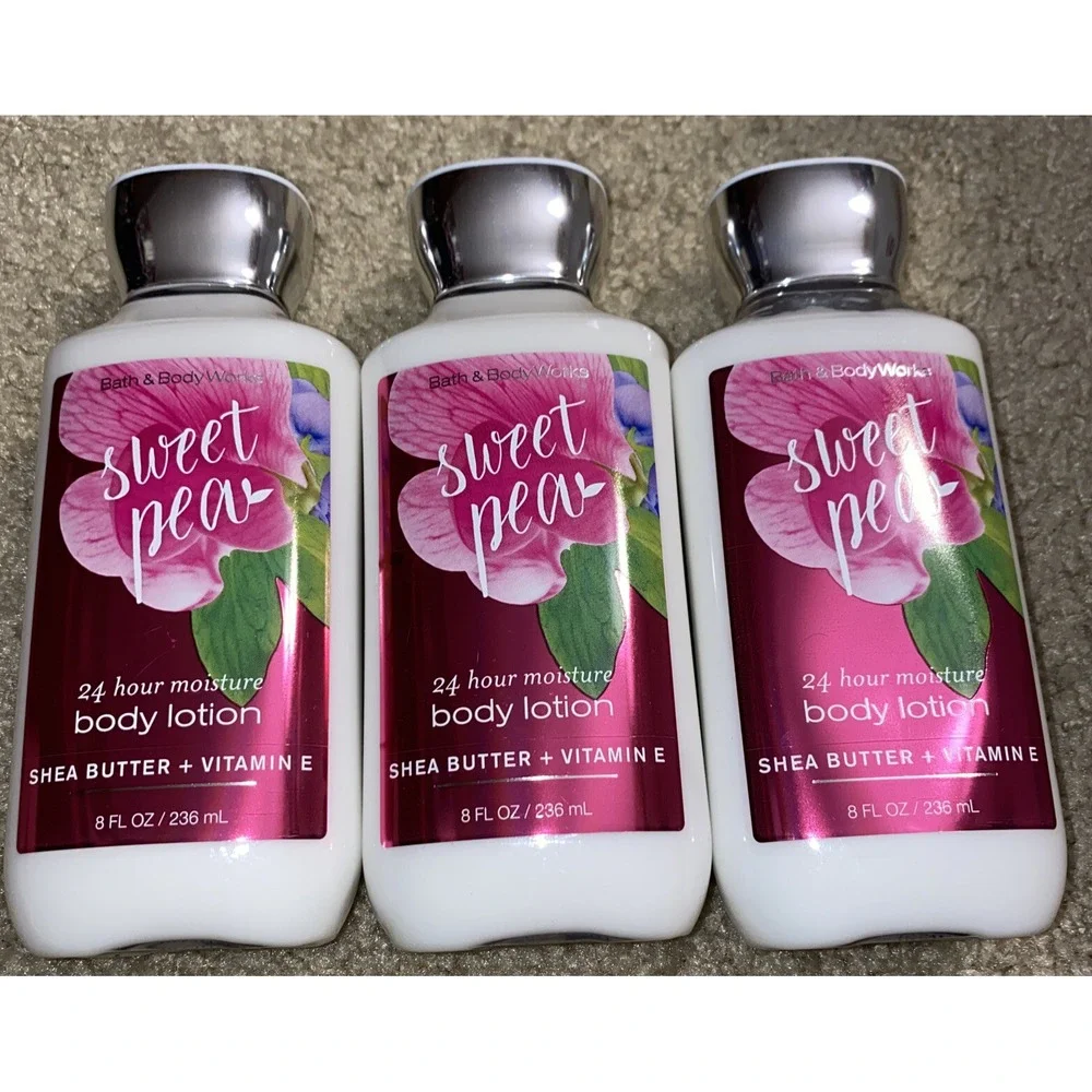 3x Bath & Body Works Sweet Pea Shea Butter‎ Moisture Body Lotion - 8oz